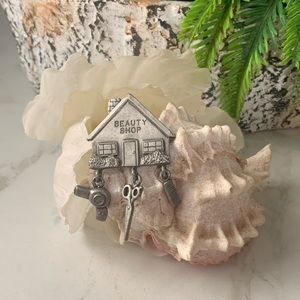 Vintage Beauty Shop charms brooch.